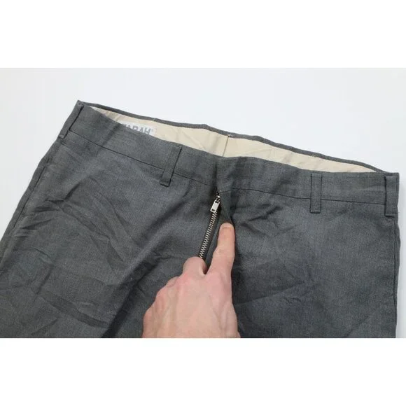 Vintage 60s 70s Streetwear Mens 32x28 Lightweight Wool Knit Chino Pants Gray USA